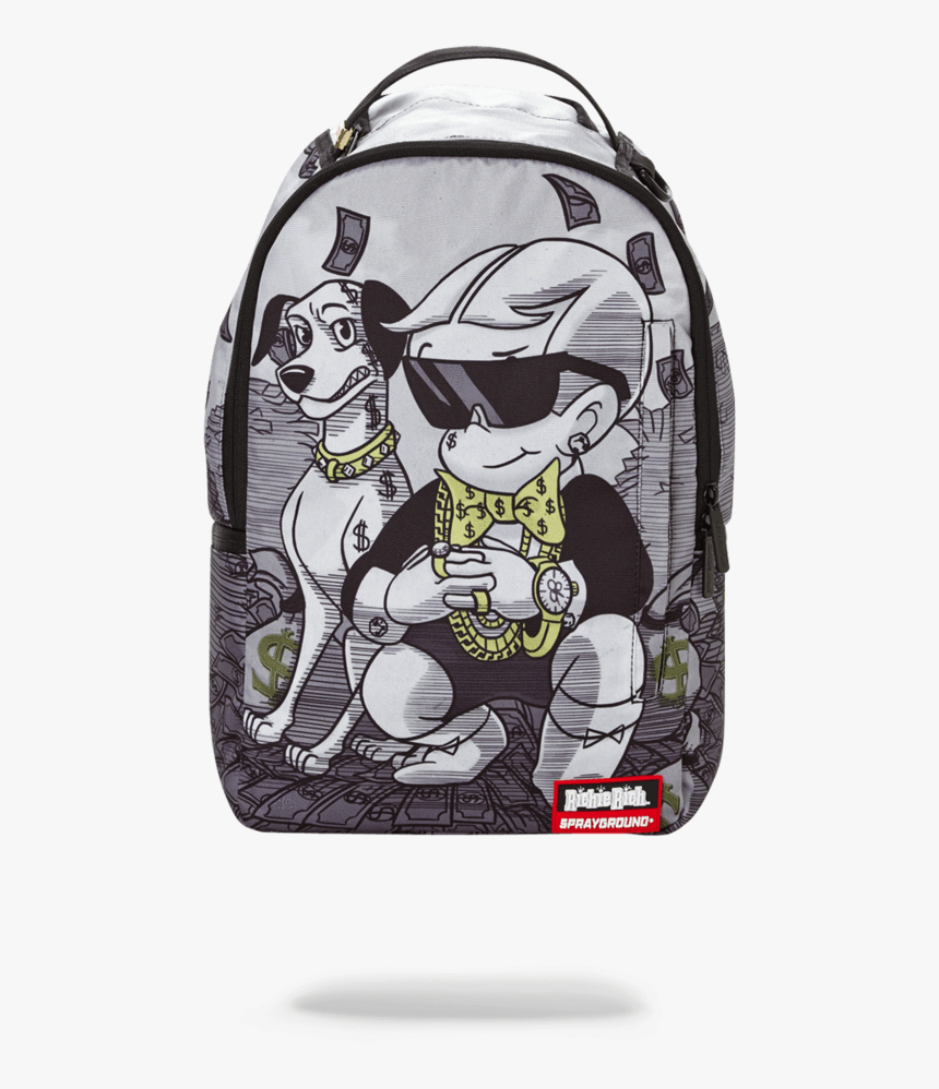 money stacks backpack