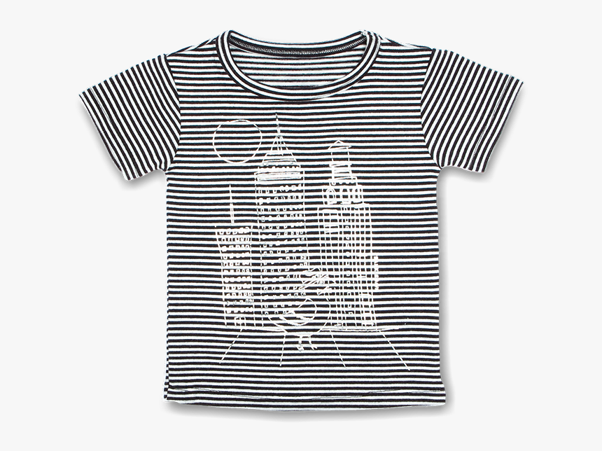 Nyc Skyline Graphic T, Black & White Stripe - Active Shirt, HD Png Download
