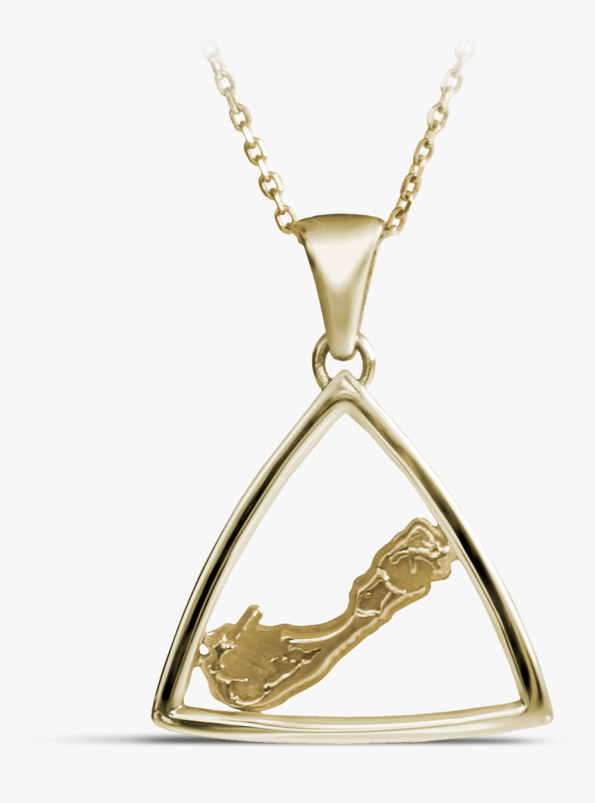 Bermuda Triangle Map In Yellow Gold - Locket, HD Png Download