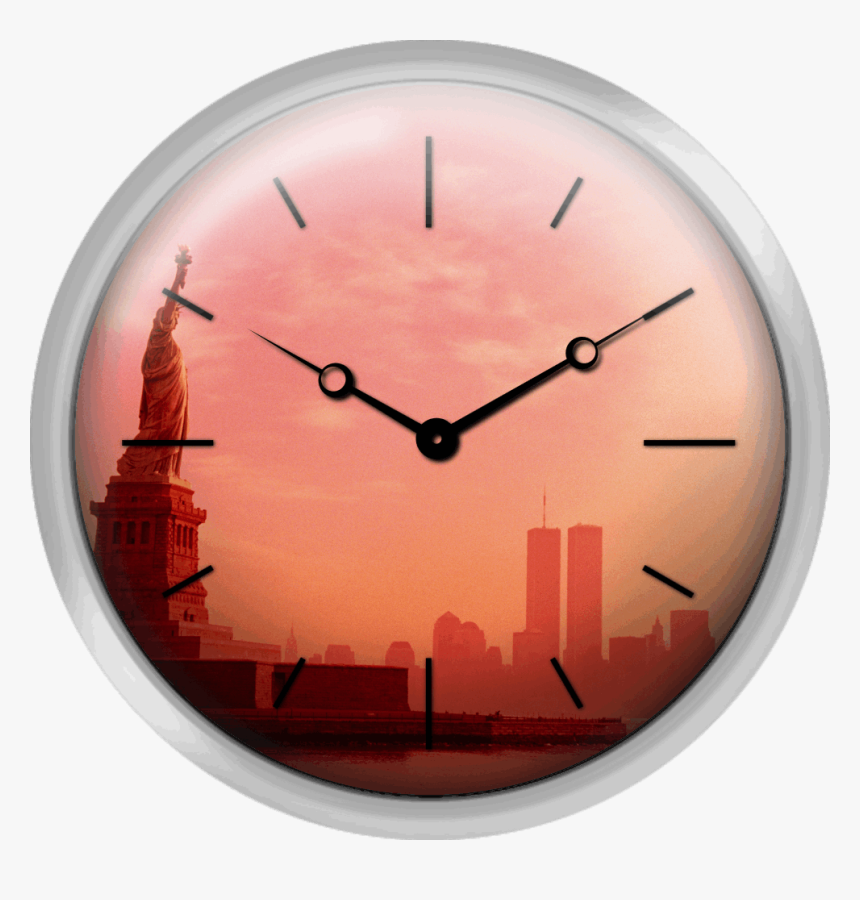 Usa New York City Statue Of Liberty City Skyline Toned - Texture Clock Png, Transparent Png