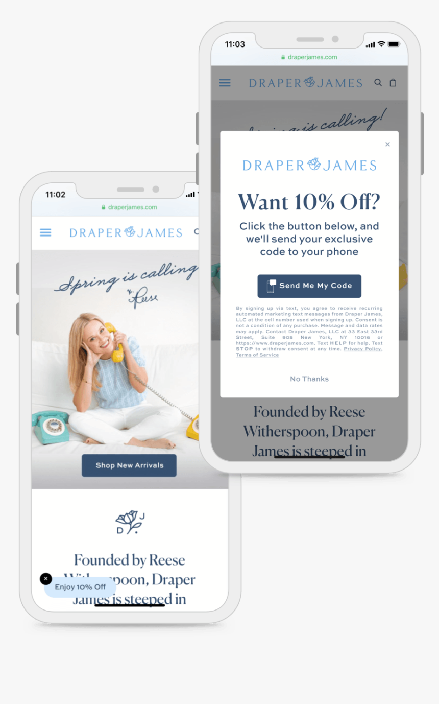 An Iphone Displaying The Draper James Website With, HD Png Download