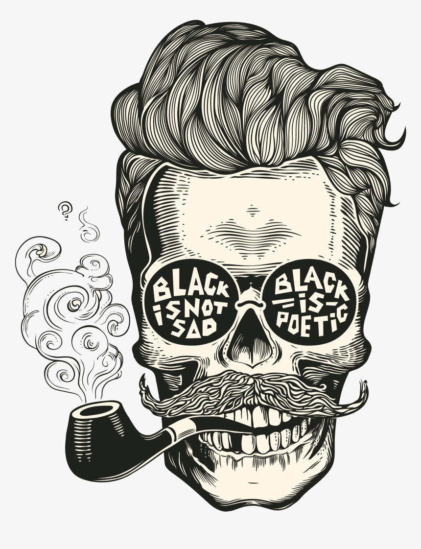Clip Art Calavera Cr Neo Barba - Skull Silhouette, HD Png Download