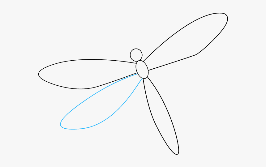 Drawn Dragonfly Simple - Dragonfly, HD Png Download