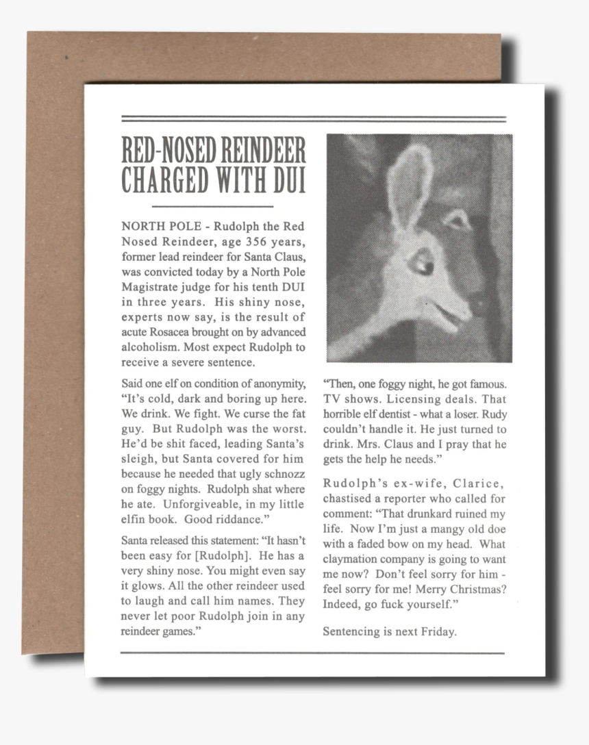 Rudolph Got A Dui - Baboon, HD Png Download
