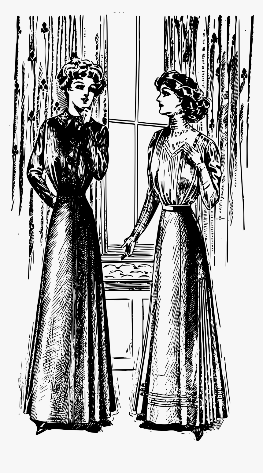 Two Slender Women Clip Arts - Illustration, HD Png Download