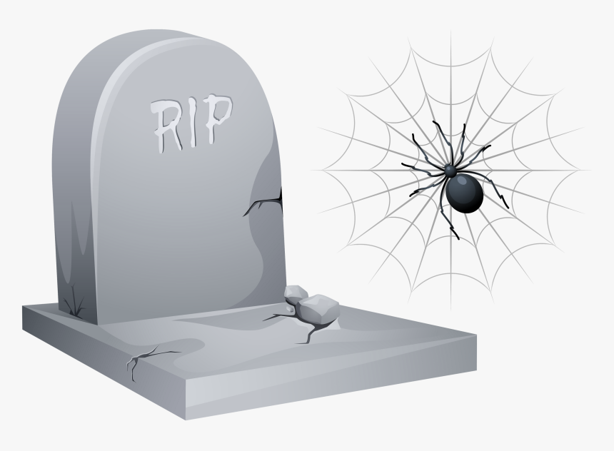 Halloween Tombstone Png - Rest In Peace Spider, Transparent Png