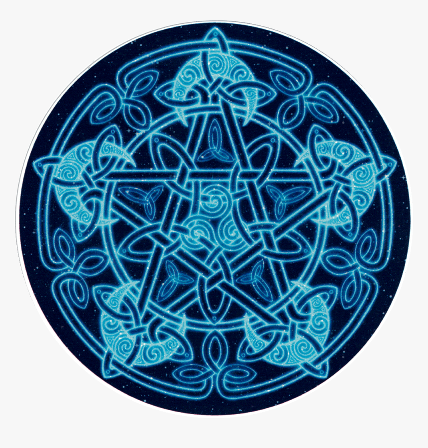 Bumper Sticker / Decal - Celtic Moon Pentacle, HD Png Download