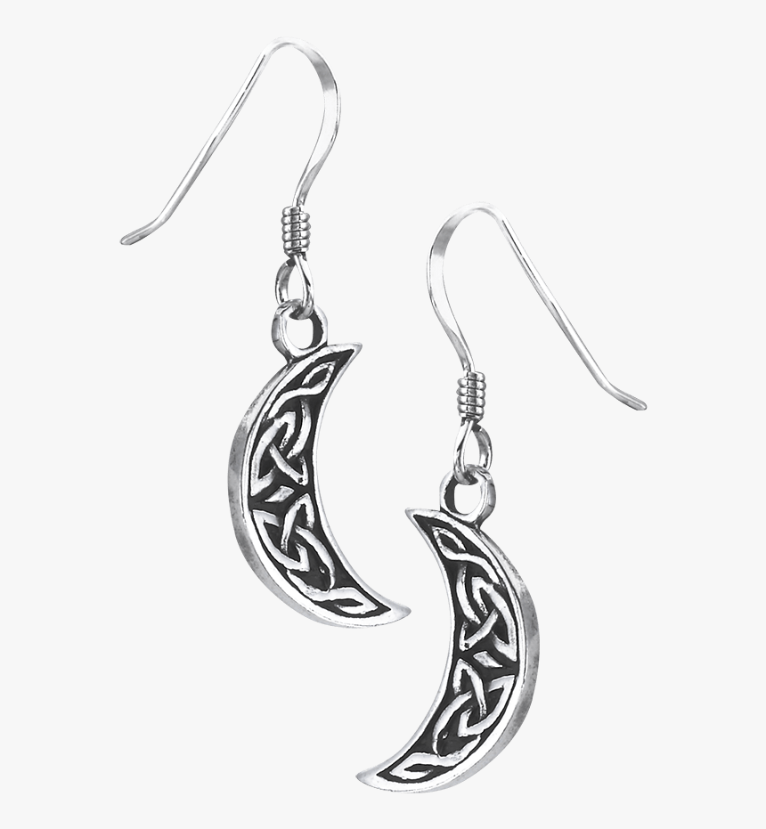 Sterling Silver Celtic Half Moon Earrings - Earrings, HD Png Download