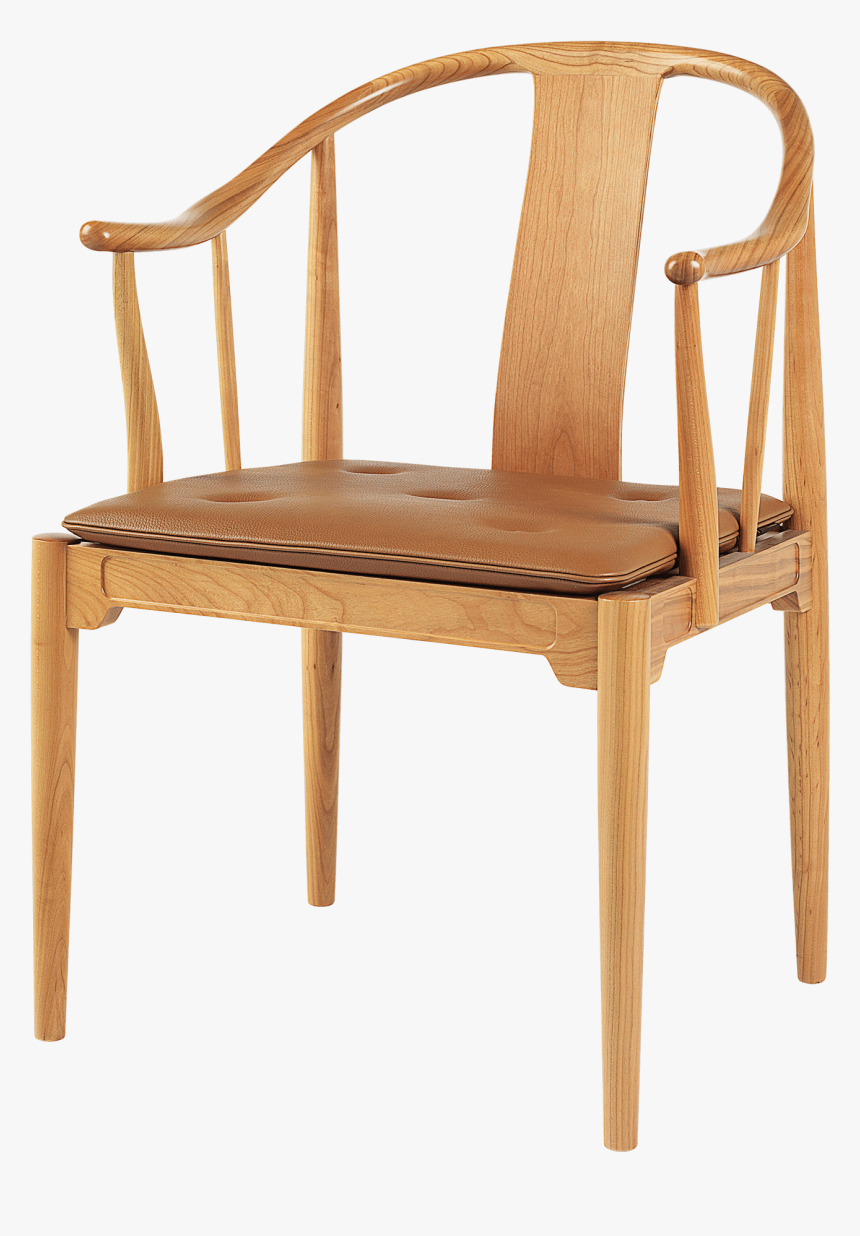 China Chair 4283 Cherry With Walnut Elegance Leather - Hans Wegner Chinese Chair, HD Png Download