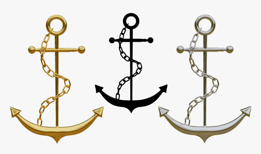 Ancora, Remorci, Bijuterii, Izolat, Aur, Argint, Negru - Jewellery, HD Png Download