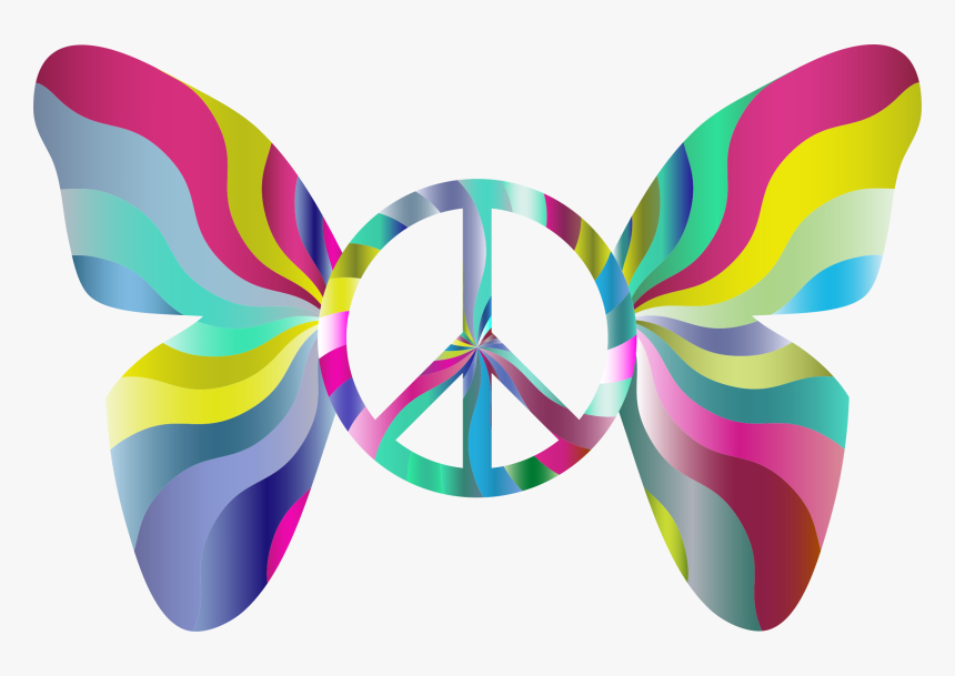 Peace Butterfly Clipart - Butterfly Peace Sign, HD Png Download