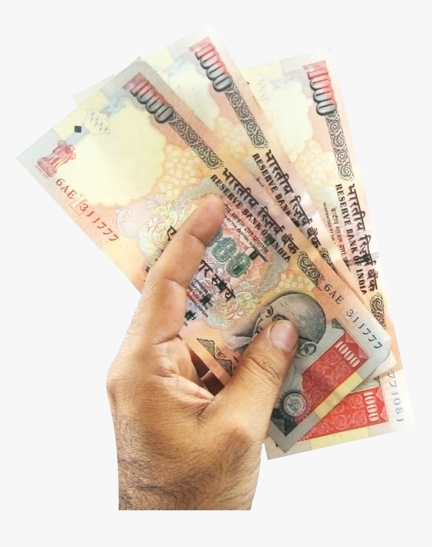 Indian Money In Hand Png, Transparent Png