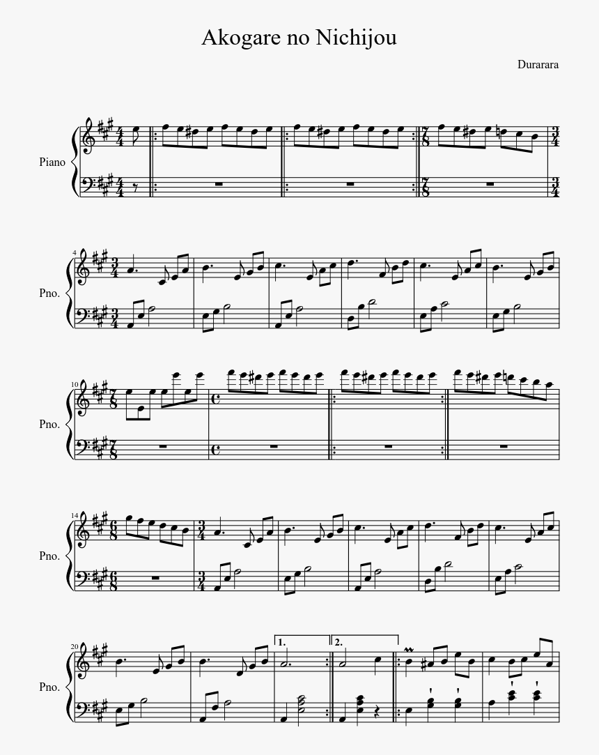 Welcome To The Black Parade Piano Sheet Music, HD Png Download