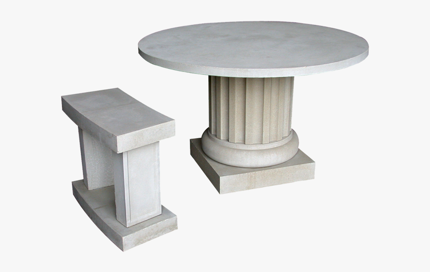 Cast Stone Table With Bench Ms - Transparent Transparent Background Stone Table Png, Png Download