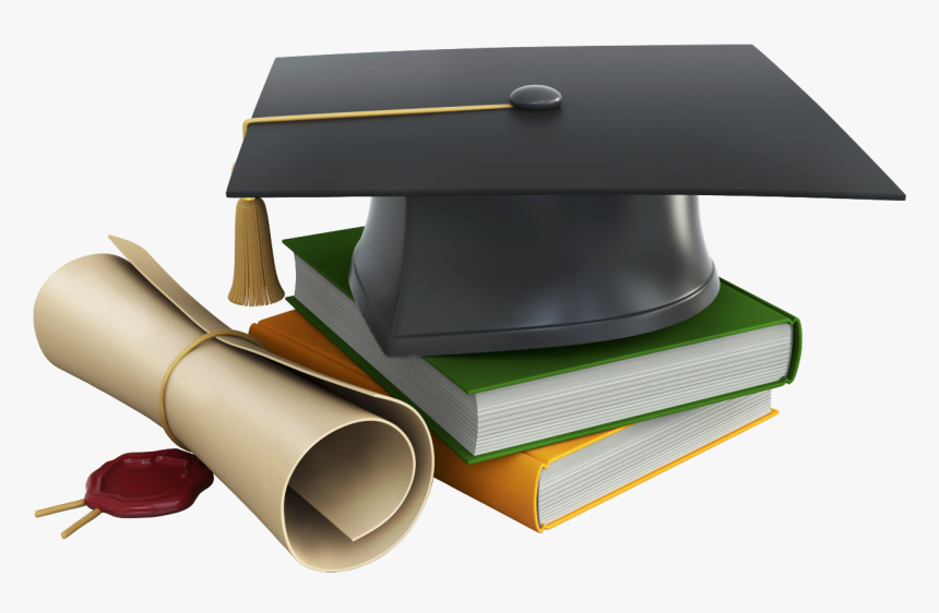 Graduation Cap Books And Diploma Png Clipart - Graduation Cap With Books, Transparent Png