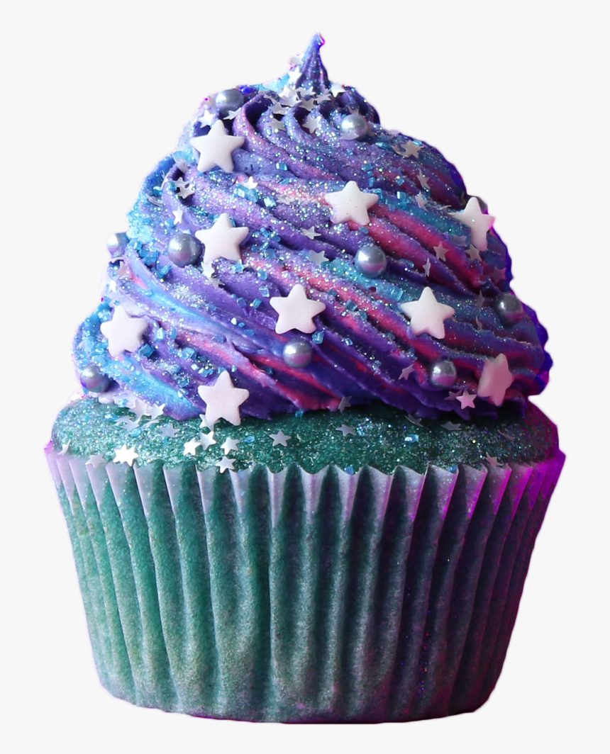 #cupcake #galaxy #pink #purple #blue #stars #sprinkles - Cupcakes Png, Transparent Png