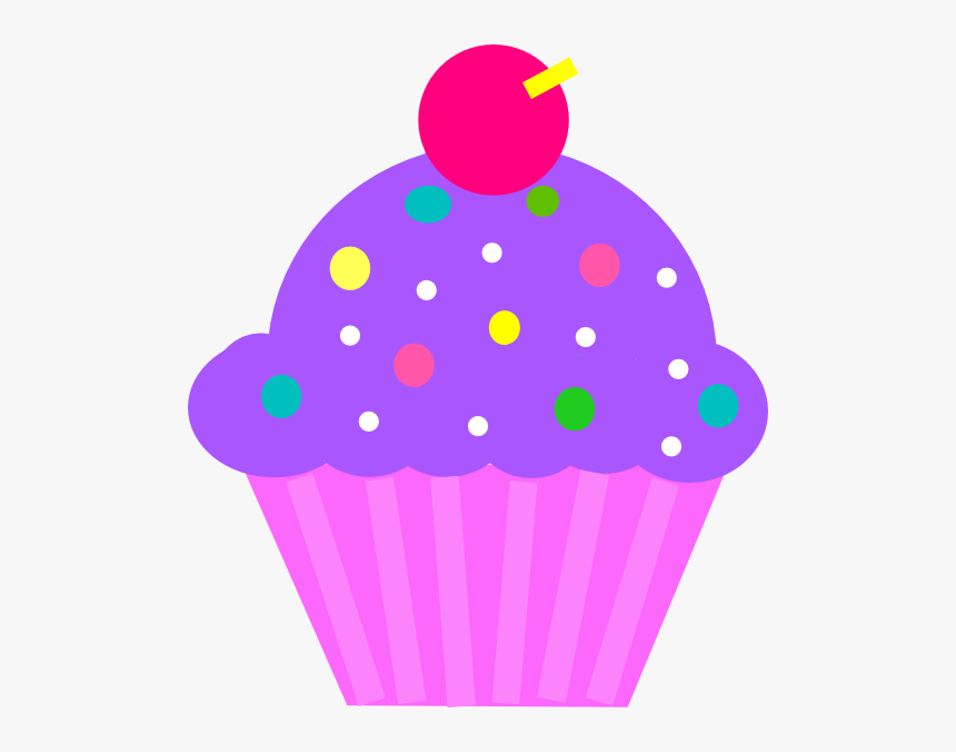 Cupcake Purple And Pink Clip Art At - Pink And Purple Cupcake Clipart, HD Png Download