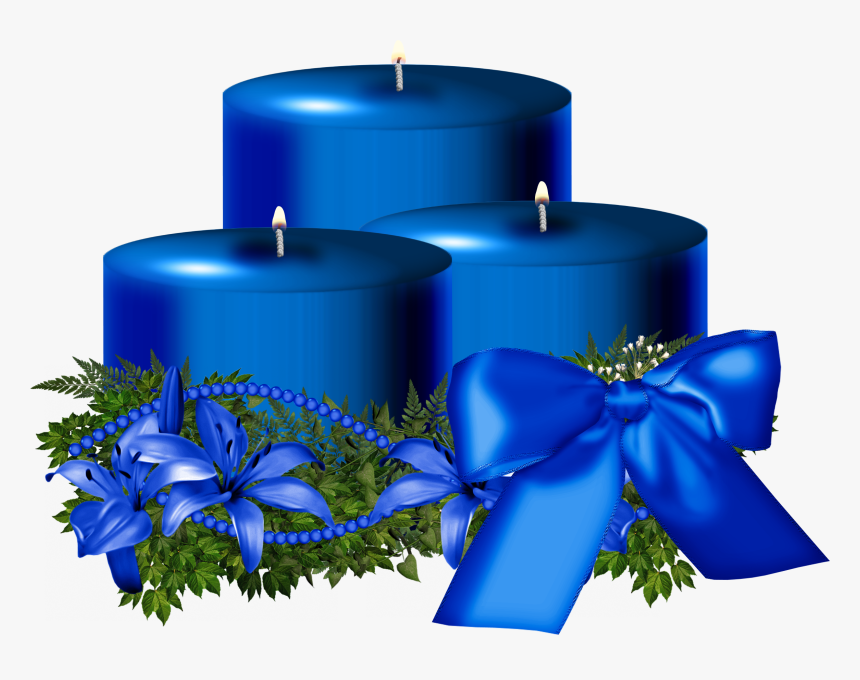 Blue Christmas Candle Png Image - Blue Christmas Candle Clipart, Transparent Png