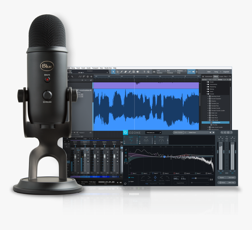 Blue Microphones Yeti Blackout Studio - Snowball Studio Blue, HD Png Download