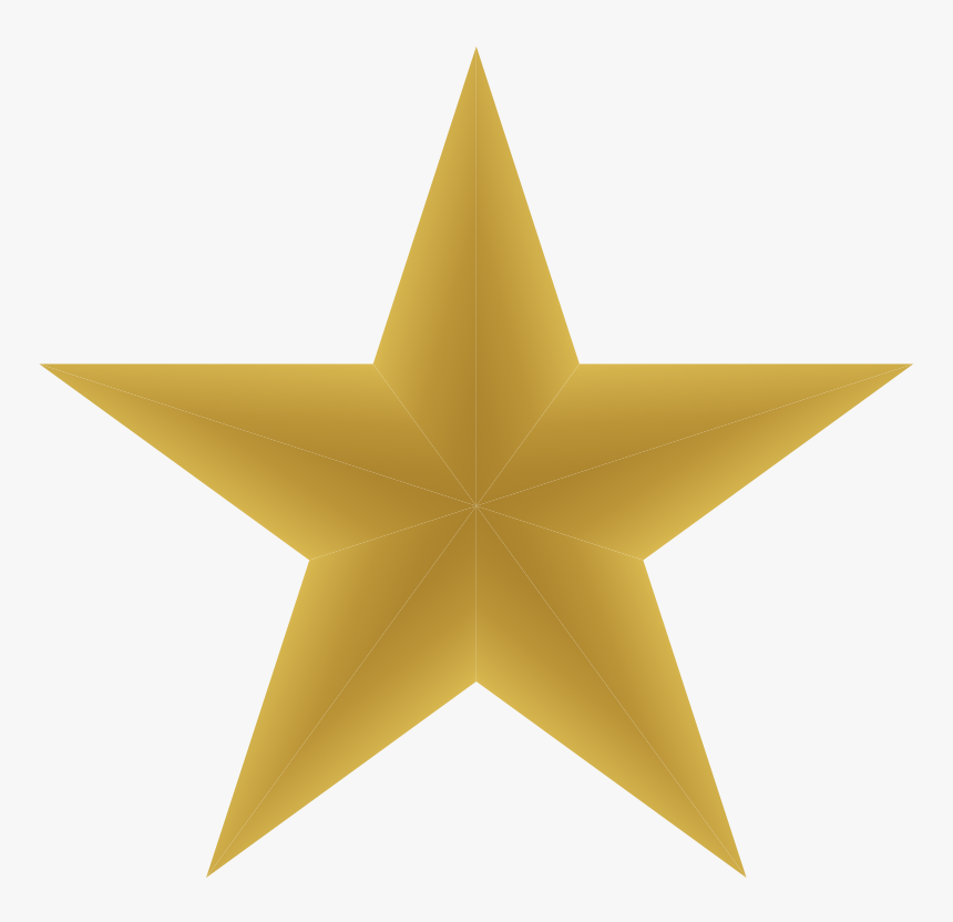 Shooting Star Clipart Golden Star - Gold Five Pointed Star, HD Png Download