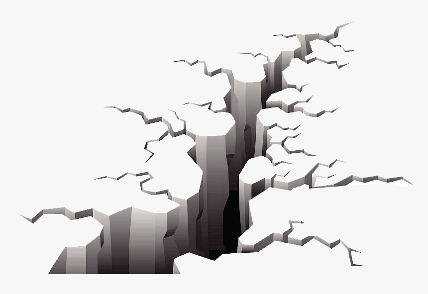 Crack In The Ground Earthquake Illustration - Ground Crack Png, Transparent Png