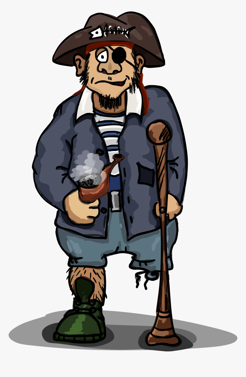 Pirate, One Eyed, One Legged, Three Cornered Hat - Piracy, HD Png Download