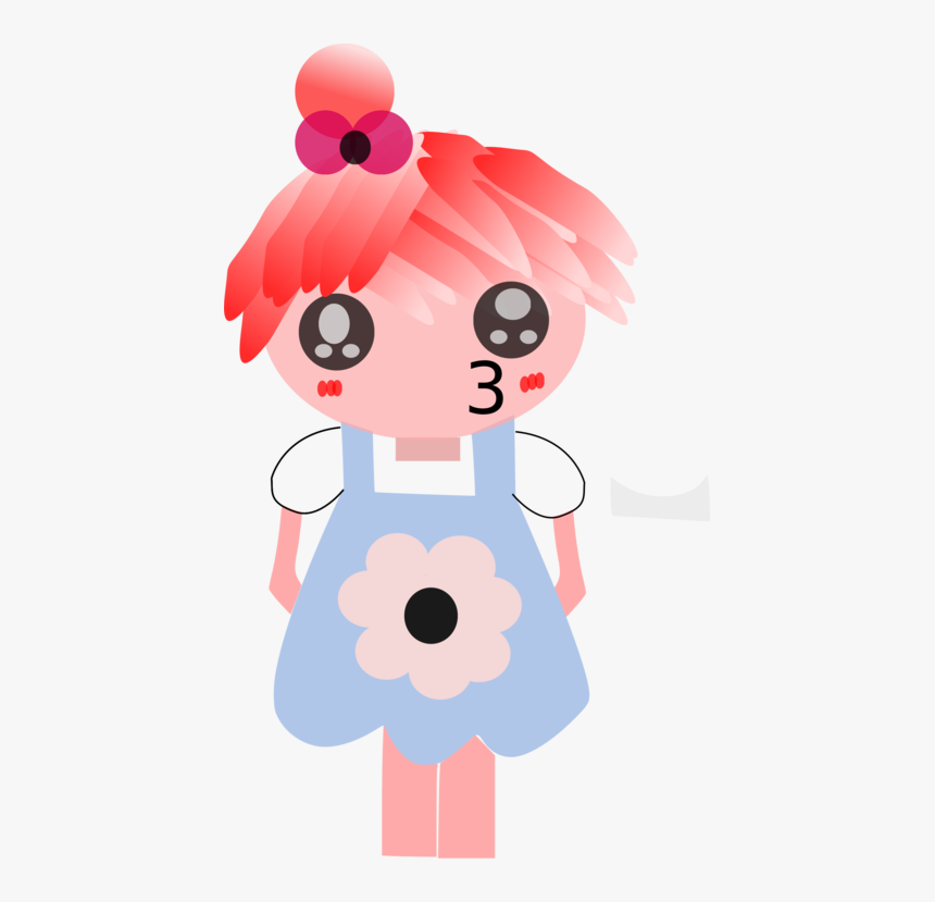 Girl In Blue Apron - Cartoon, HD Png Download