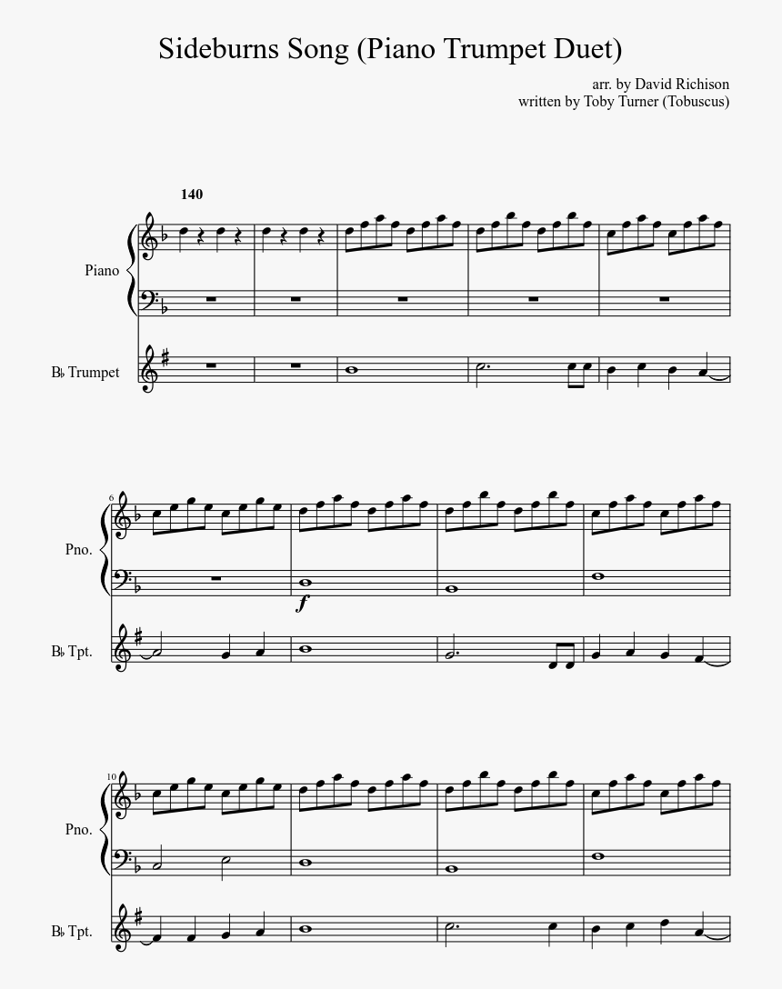 Side Burns Song Sheet Music Piano, HD Png Download