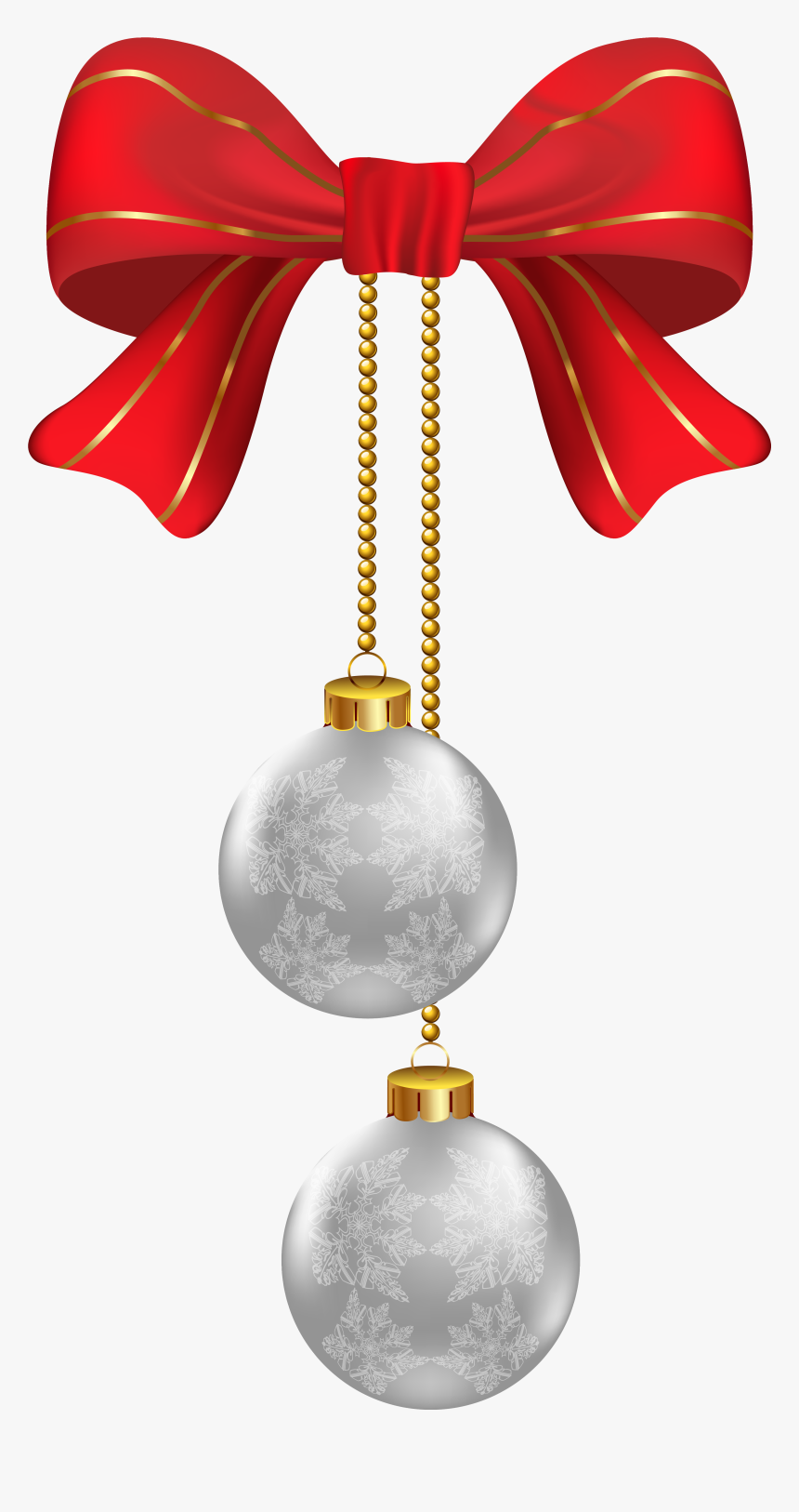 Hanging Christmas Silver Ornaments - Christmas Ornaments Png Transparent Background, Png Download