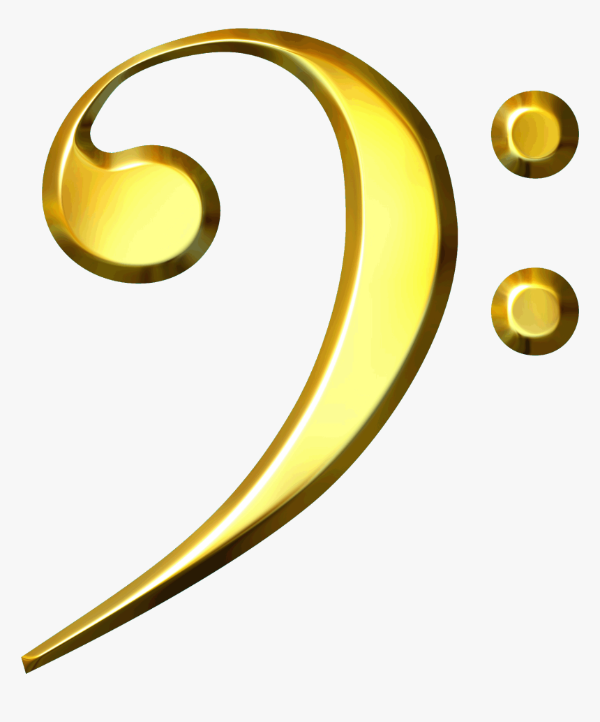 Download Gold Bass Clef Clipart Clef Stock Photography - Golden Bass Clef, HD Png Download