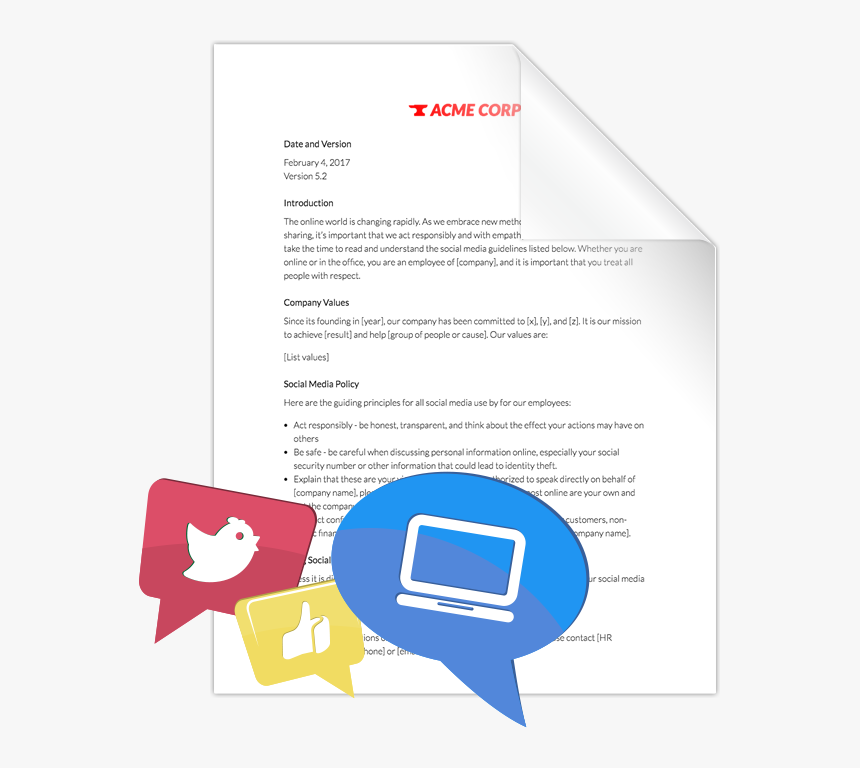 Sample Social Media Policies - Brochure, HD Png Download