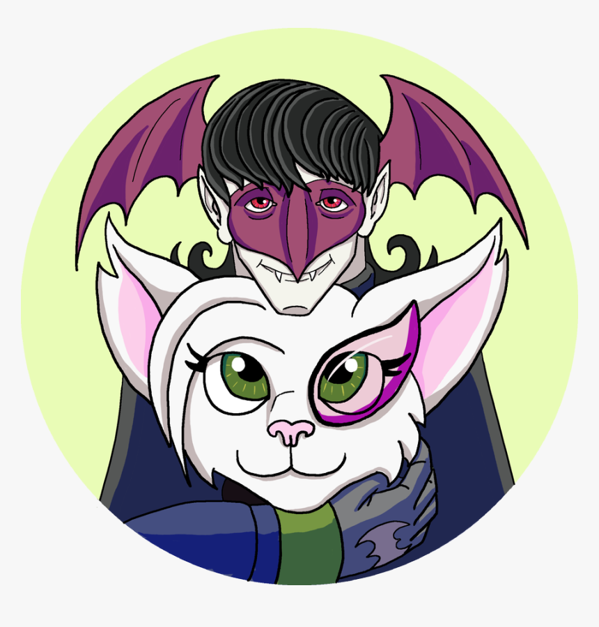 Leonid The Myotismon And Ravelin The Gatomon (tailmon) - Cartoon, HD Png Download