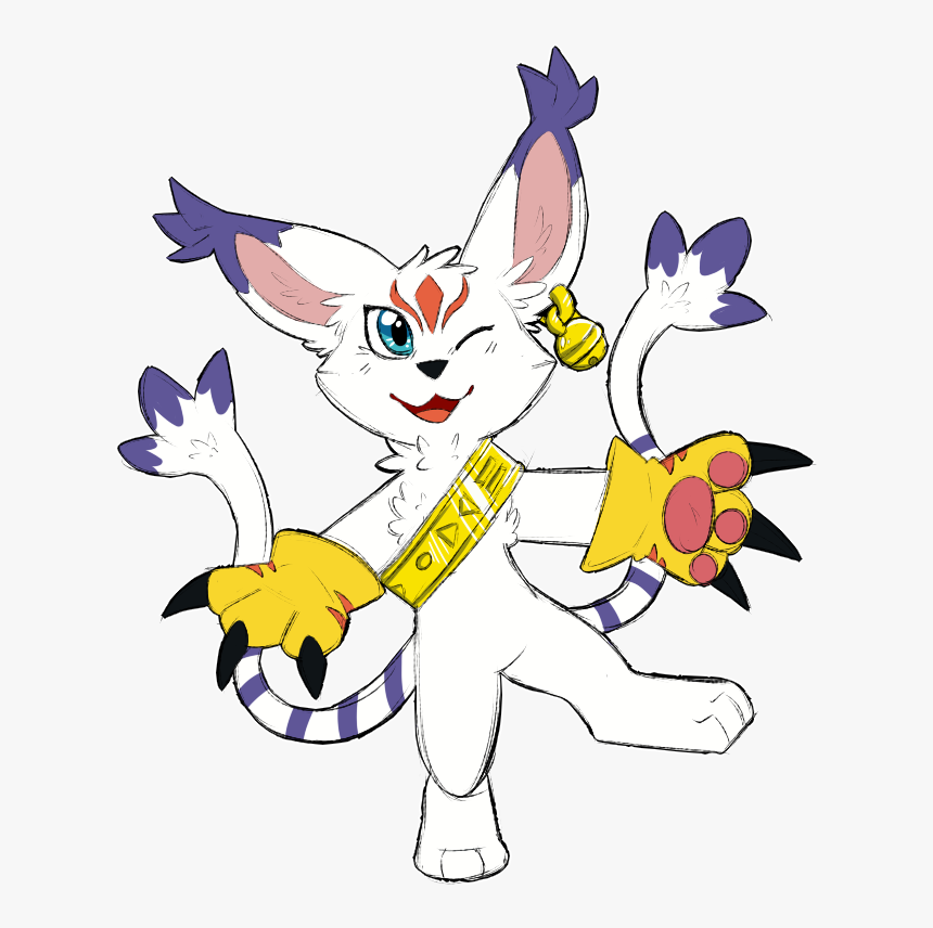 #gatomon#gatomon X#digimon#[art]#tailmon - Cartoon, HD Png Download