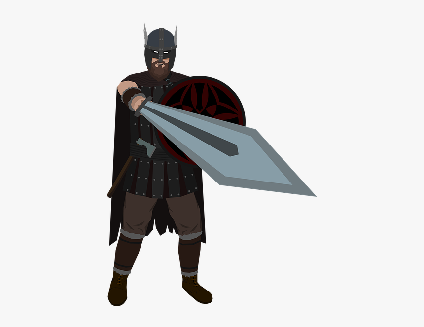 The Vikings, Sword, Fight, Armor, Shield, Warrior, - Cape, HD Png Download