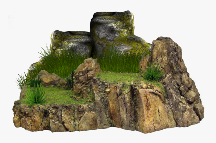 Download Rock Transparent - Grass Rock Png, Png Download
