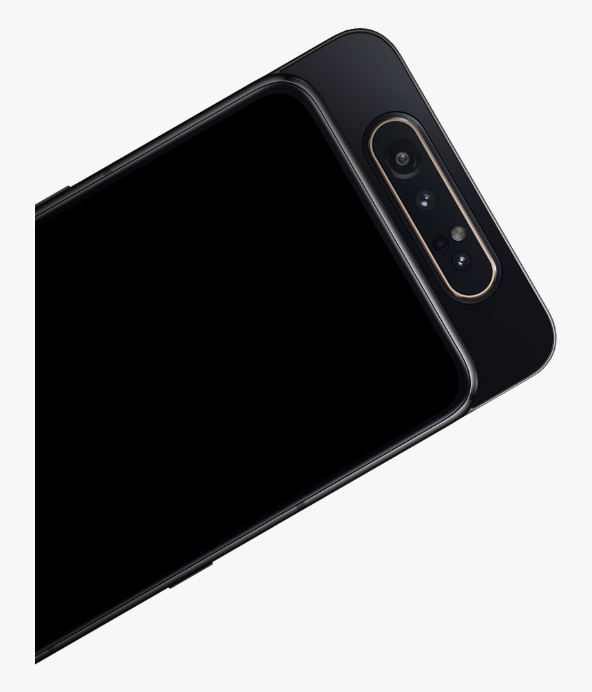 Front View Of Galaxy A80 Laid Flat - A80 Black Colour, HD Png Download