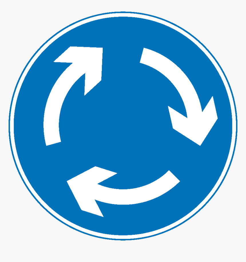 Uk Road Signs Roundabout - Mini Roundabout Road Sign, HD Png Download