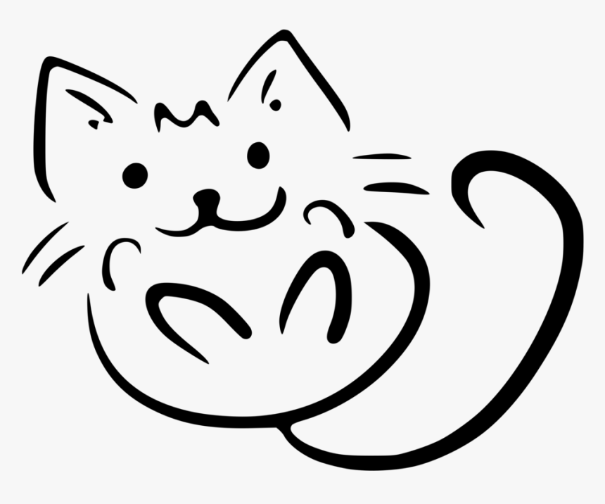 Kitten Cat Sticker Decal Zazzle - Outline Kitten Clip Art, HD Png Download