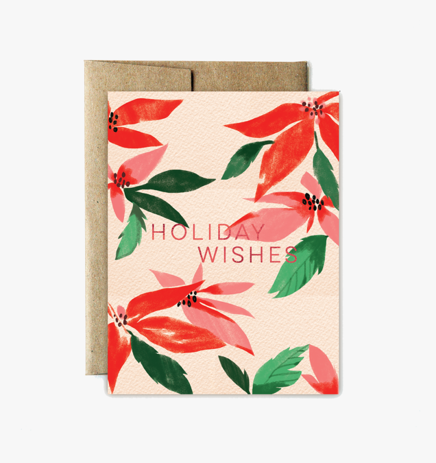 Foil Poinsettia Holiday Wishes Set - Anthurium, HD Png Download
