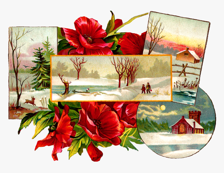 Antique Images Christmas Greeting, HD Png Download