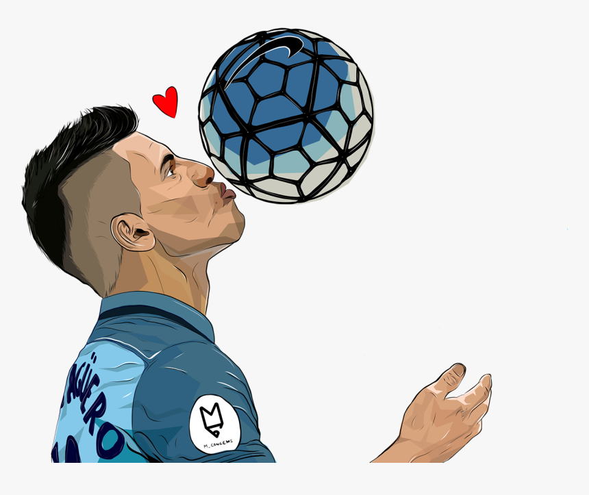 Here Are Some Fabulous Football Illustrations Featuring - Aguero Caricature, HD Png Download