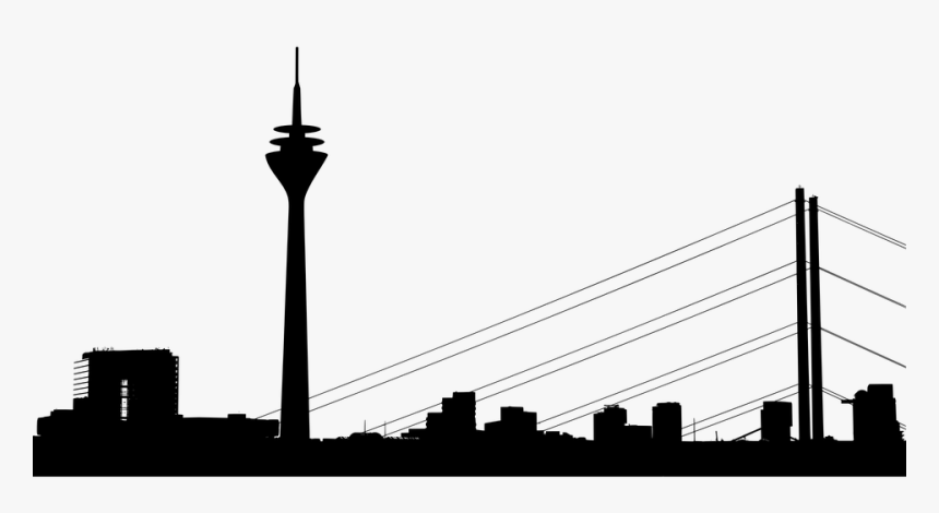 Düsseldorf, Skyline, Rhine, Tv Tower - Rheinturm, HD Png Download