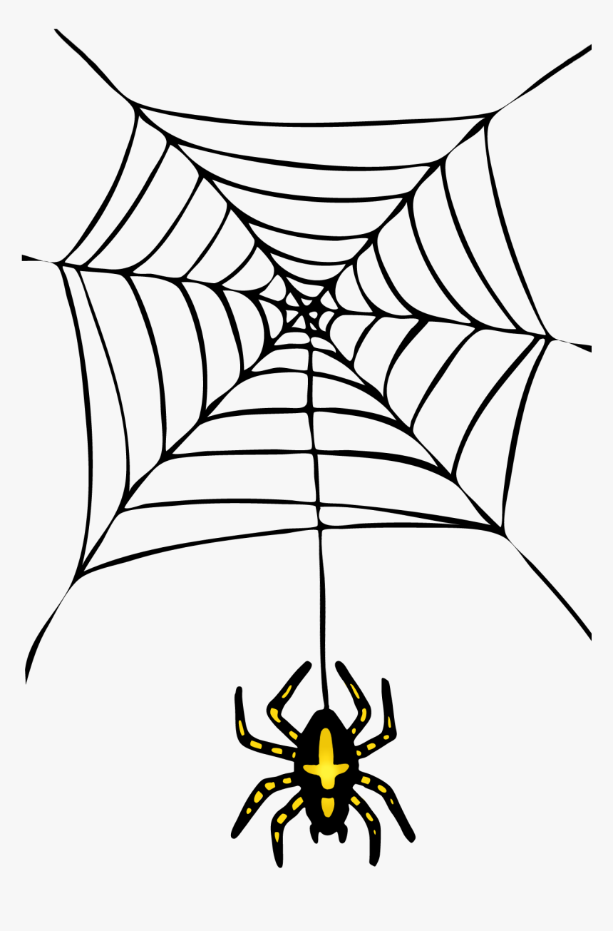 Halloween Spider Web Clipart - Spider Web Black And White, HD Png Download