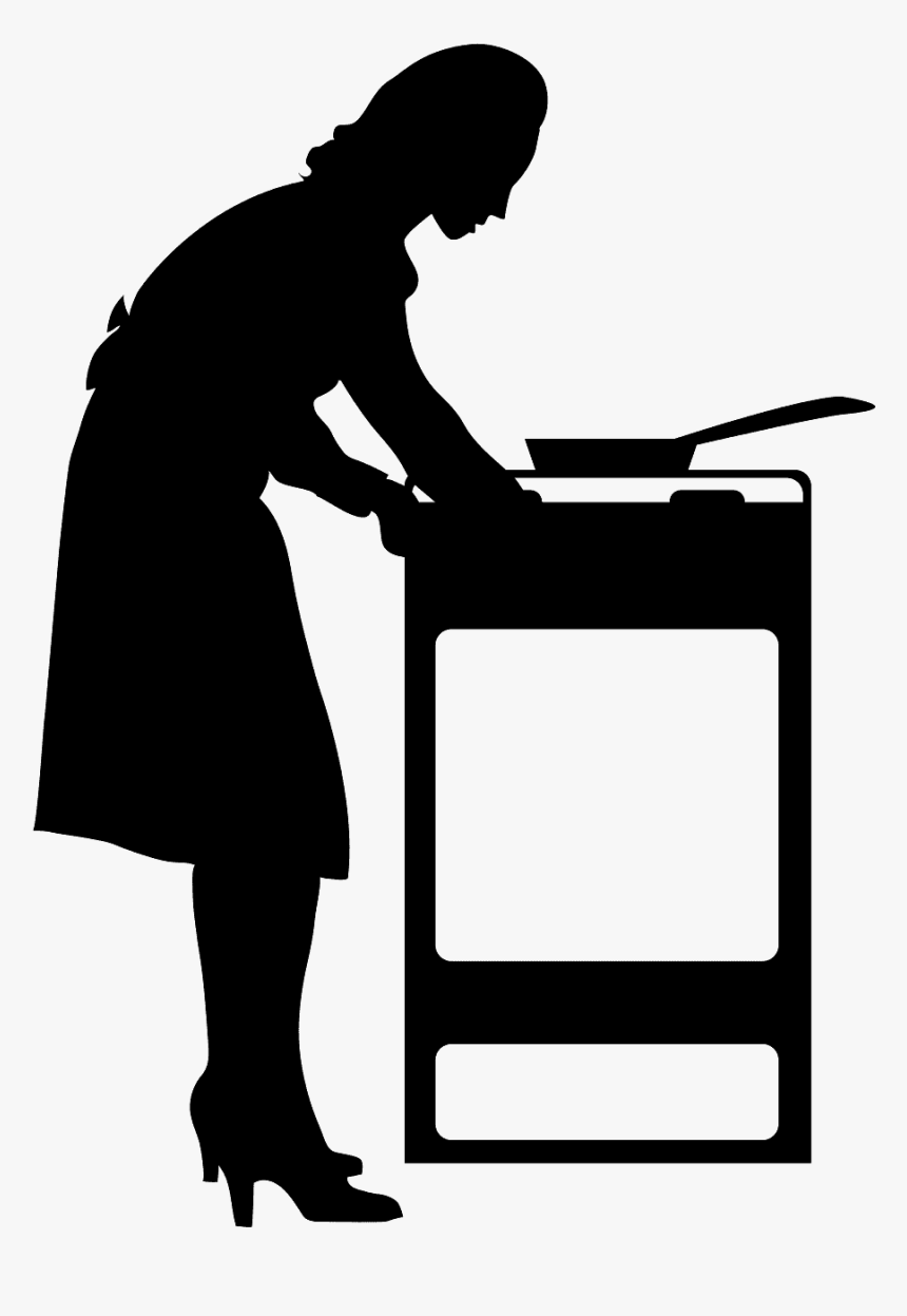 Silueta De Mujer Trabajando Png, Transparent Png