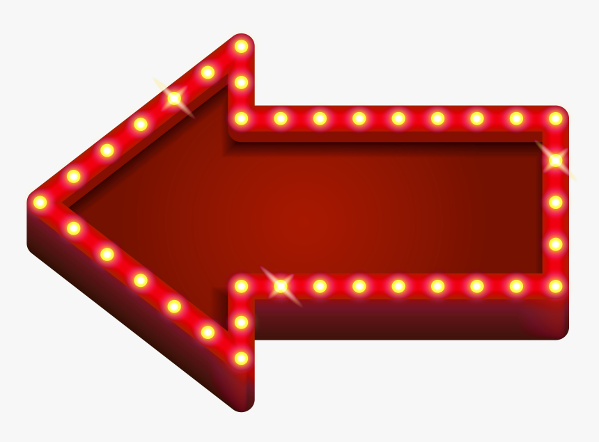 Light Neon Red Arrow Transparent Free Download Png - Red Arrow With Lights Png, Png Download