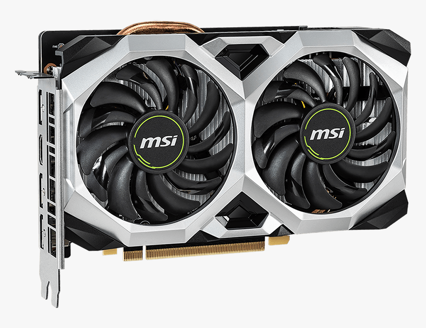 1660 Ventus Xs 6g Oc Graphics Card Facing Forward Slightly - Msi Geforce Rtx 2060 Ventus Xs 6g Oc, HD Png Download
