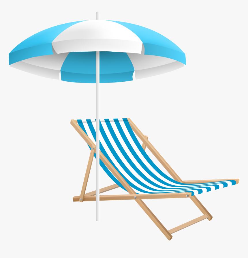 Beach Chair And Umbrella Png Clip Art Transparent Image​, Png Download