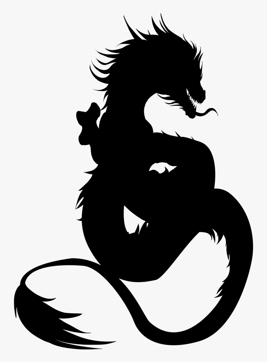 Dragon Silhouette - Chinies Dragon Image Png, Transparent Png