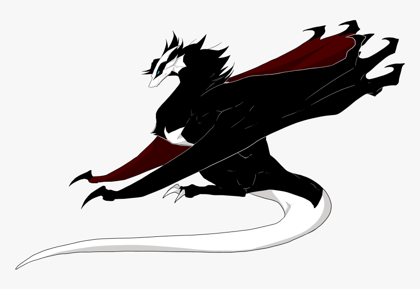 Dragon Cartoon Silhouette Black - Black Dragon การ์ตูน, HD Png Download