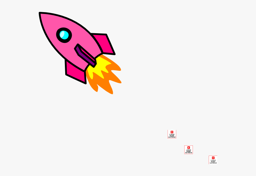 Pink Rocket Clip Art - Spaceship Clipart, HD Png Download